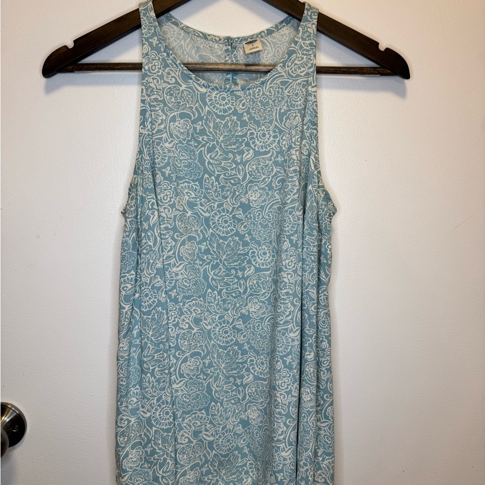 Light Blue Floral Tank Shirt By Old Navy Size Small P
